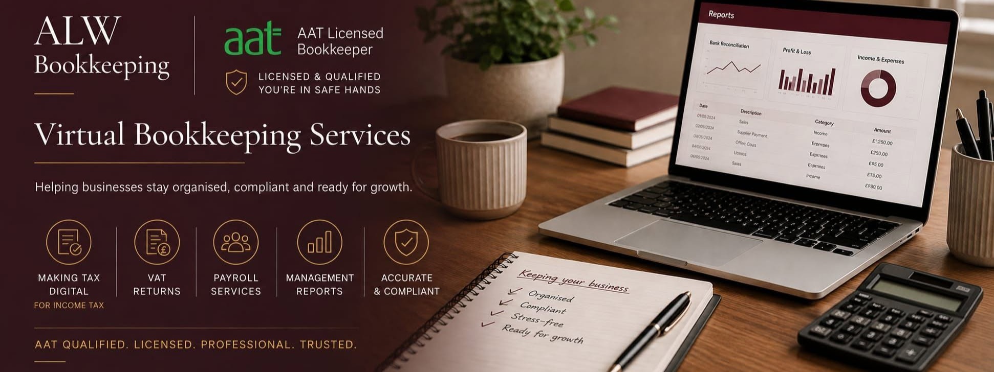 ALW Bookkeeping banner